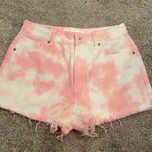 pink high rise shorts